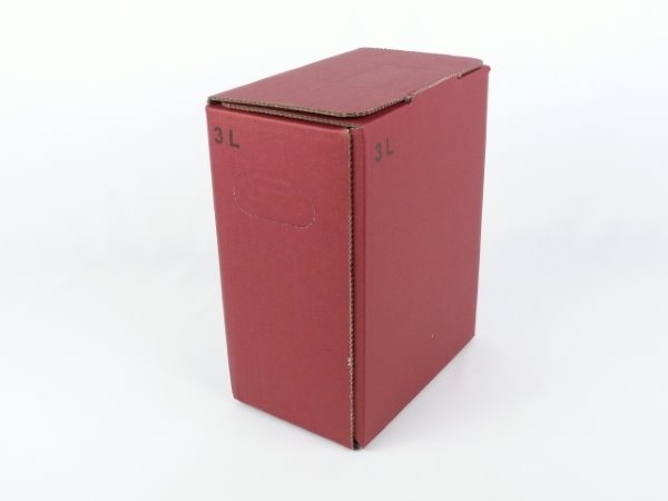 Karton Bag in Box 3 Liter weinrot, Saftkarton, Faltkarton, Apfelsaft-Karton, Saftschachtel, Schachtel. - Bild 2
